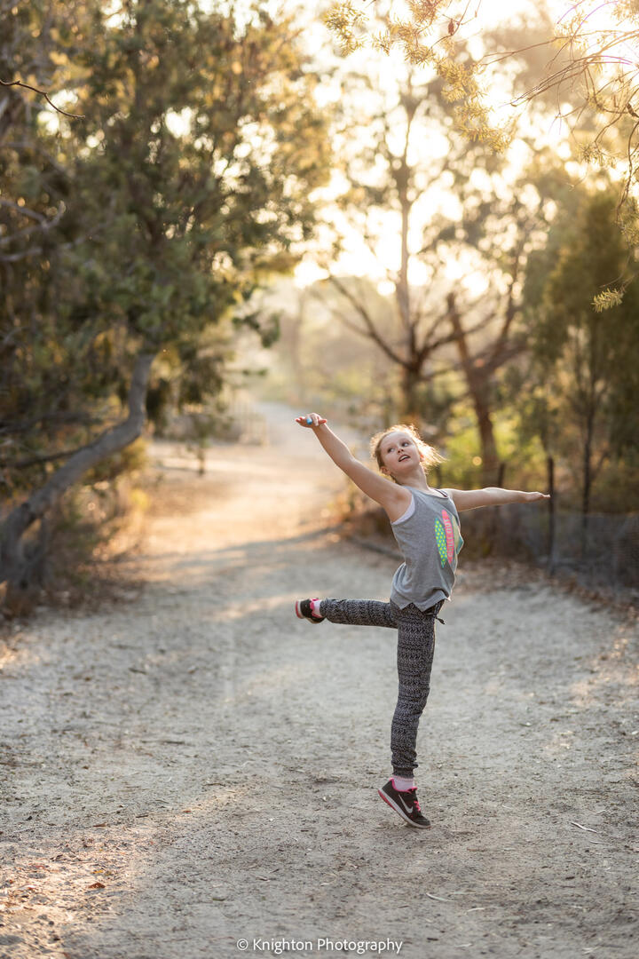 Dancing girl at golden hour Dancing girl at golden hour